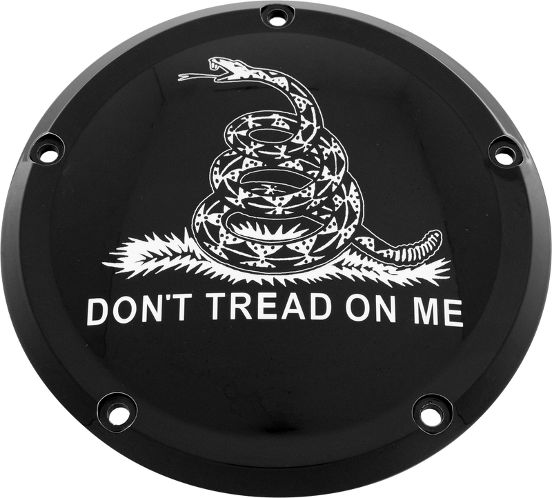 Custom Engraving 7 TC Derby Cover Don't Tread Black - PATR08-12BG For Harley Motorcycles 2007-2018