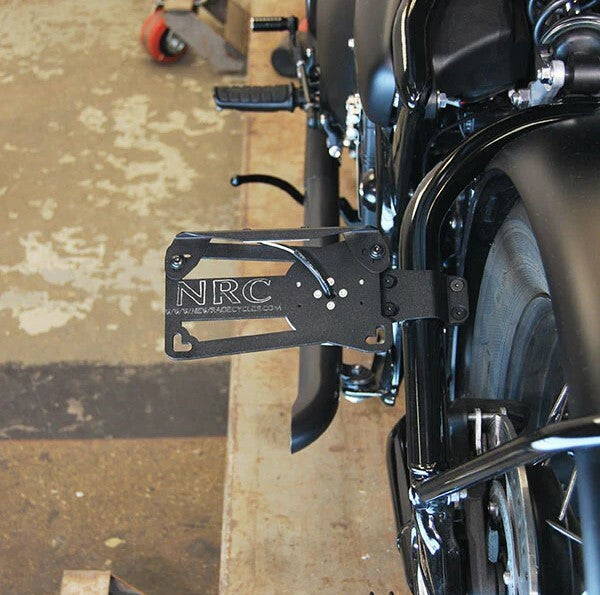 New Rage Cycles Side Mount License Plate TRI - BOBBER-SIDE Triumph Bonneville Bobber 2017-2023