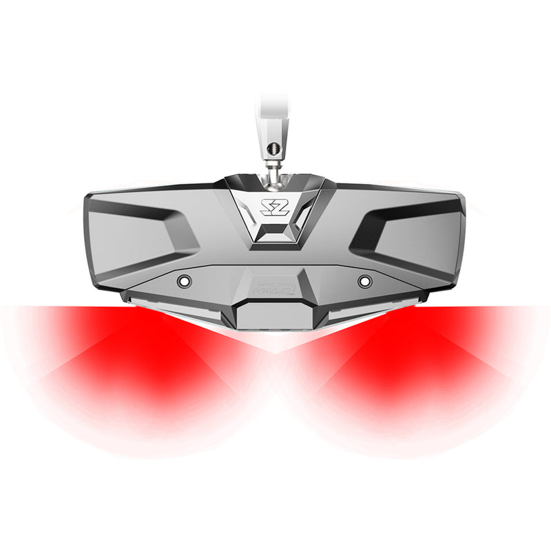 SEIZMIK 0640-1411 56-18023 Halo R Rear View Mirror with Cast Aluminum Bezel/LED Cabin Light - Can Am Defender Mirror - Halo R - Rear View w/LED Cabin Light - Rectangle - Silver w/Silver Bezel - Can Am Defender