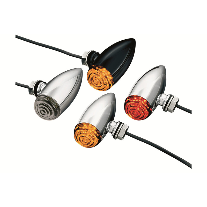 KURYAKYN 2020-1043 KUR2504 LED Mini Bullet Lights Mini LED Bullet Lights - Amber/Smoke Lens - Black