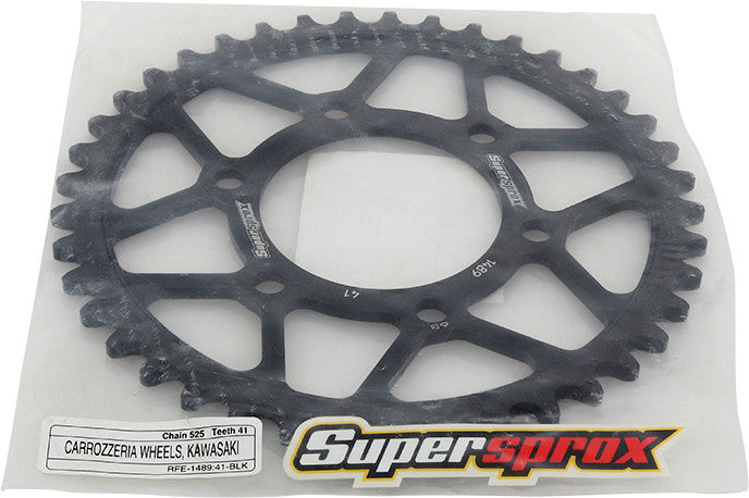 Supersprox Rear Sprocket Steel 41T-525 Black - RFE-1489-41-BLK Kawasaki Motorcycles 1996-2017