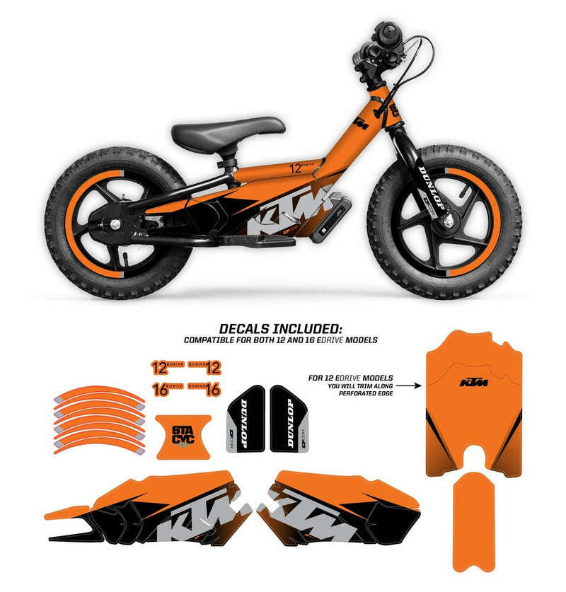 D-cor 862-80205 10-80-205 GRAPHIC KIT STACYC KTM GRAPHIC KIT STACYC 12" & 16"