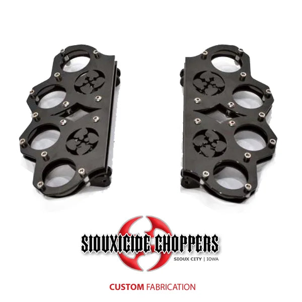 Siouxicide Choppers Brass Knuckle Floor Boards - Front, Full Gloss Black