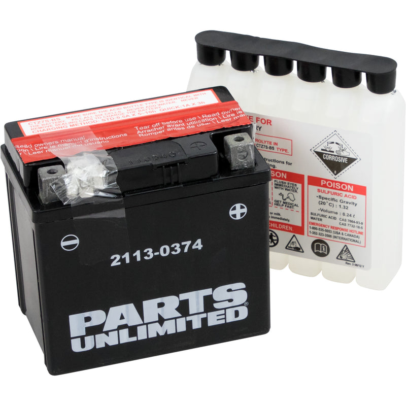 Parts Unlimited Battery - 2113-0374 For BMW 450 2009-2011 | SYM Jet Euro 50 2010-2011 | Suzuki 250 2001-2007