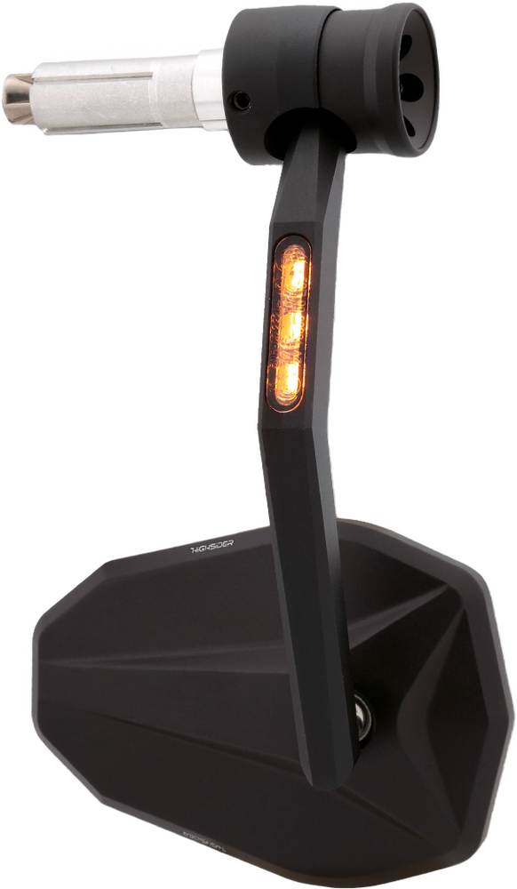 Highsider 58-2061 301-527 VICTORY RIM BAR END MIRROR WITH RUN LIGHTS/TURN SIGNALS