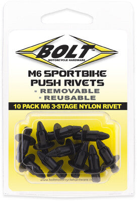 Bolt 020-00120 2005-6SRIV M6 THREE STAGE PUSH RIVET KIT 10/PK