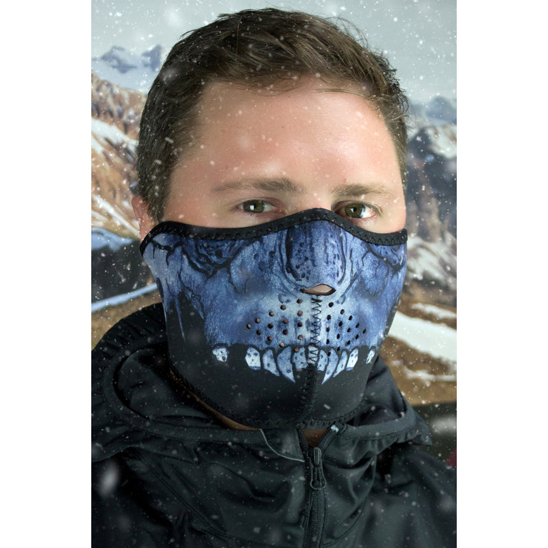 ZAN HEADGEAR 2503-0310 WNFM417H Neoprene Half Mask Have Mask - Midnight Skull