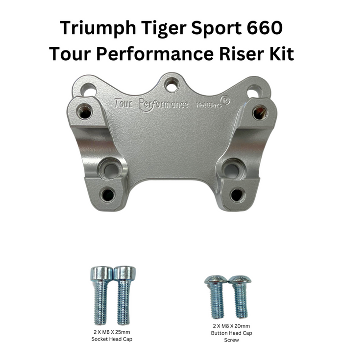 Helibars 281-0527 HR06189 HANDLEBAR RISERS SILVER TRI