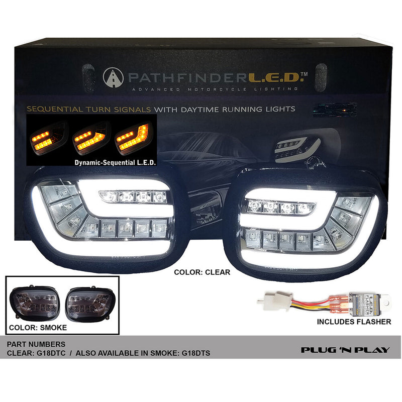 Pathfinder LED Front Turn Signal Kit Dynamic Sequential Smoke - G18DTS Honda Motorcycles 2001-2017
