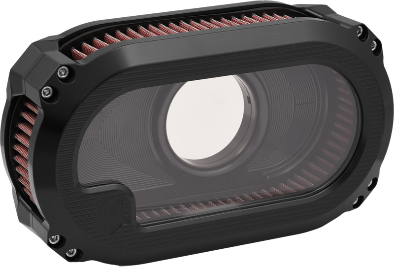 Kens Factory NL TC Air Cleaner W Glass Black W Black - NXT-03B For Harley Touring 2008-2016