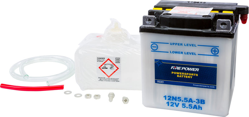 Fire Power Battery W Acid 12V - 12N5.5A-3B Yamaha Motorcycles 1970-1979