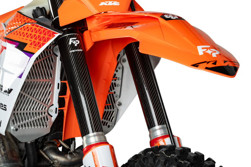 Fire Power Carbon Fiber Fork Shield Lower 52 MM X 260 MM - 567-1910 For Beta Dirt Bikes 2010-2023 | Sherco Dirt Bikes 2017-2022