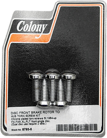 Colony Machine 830-1114 8793-5 BRAKE ROTOR HARDWARE FRONT TORX SCREW KIT