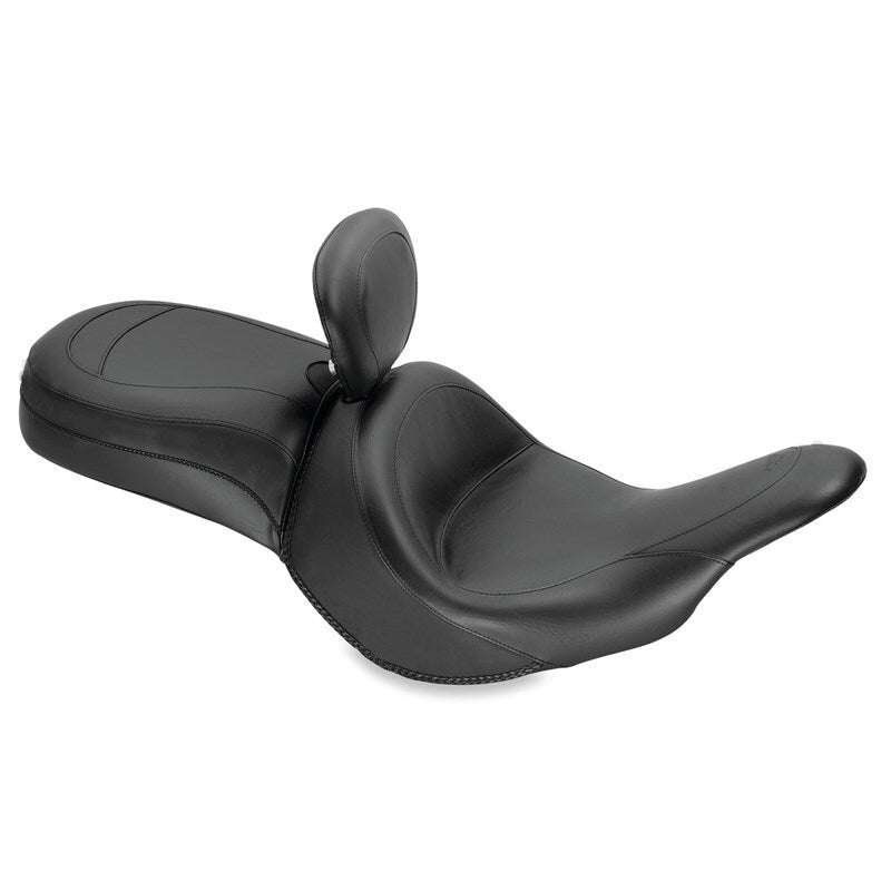 Mustang Motorcycle 79686 Mustang 11-19 Kawasaki Vulcan 1700, Vaquero Std Touring 1PC Seat W/driver Backrest - Black - User 1