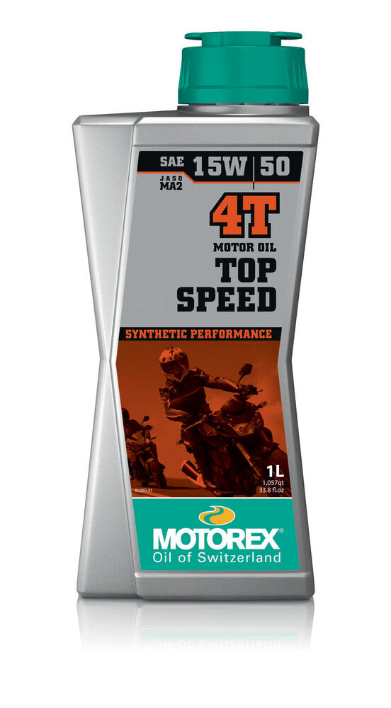 Motorex 580-1230 308096 TOP SPEED MOTOR OIL 4T 15W50 1L 10/CASE