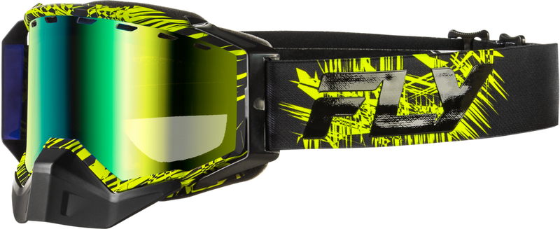 Fly Racing 37-50386 37-50386 ZONE SNOW GOGGLE GRN/BLK W/GREEN MIR/YELLOW LENS