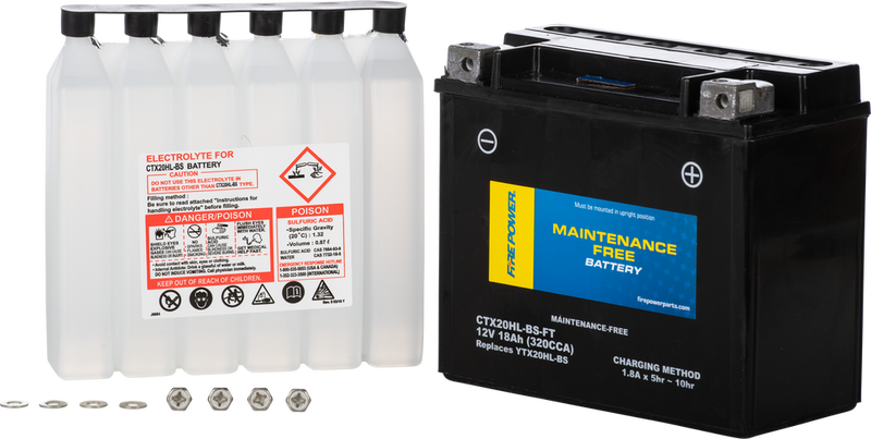 Fire Power Battery Maintenance Free - CTX20HL-BS-FT For Can-Am Maverick 2019-2024 | Honda TRX650FA Rincon 4x4 2003-2005