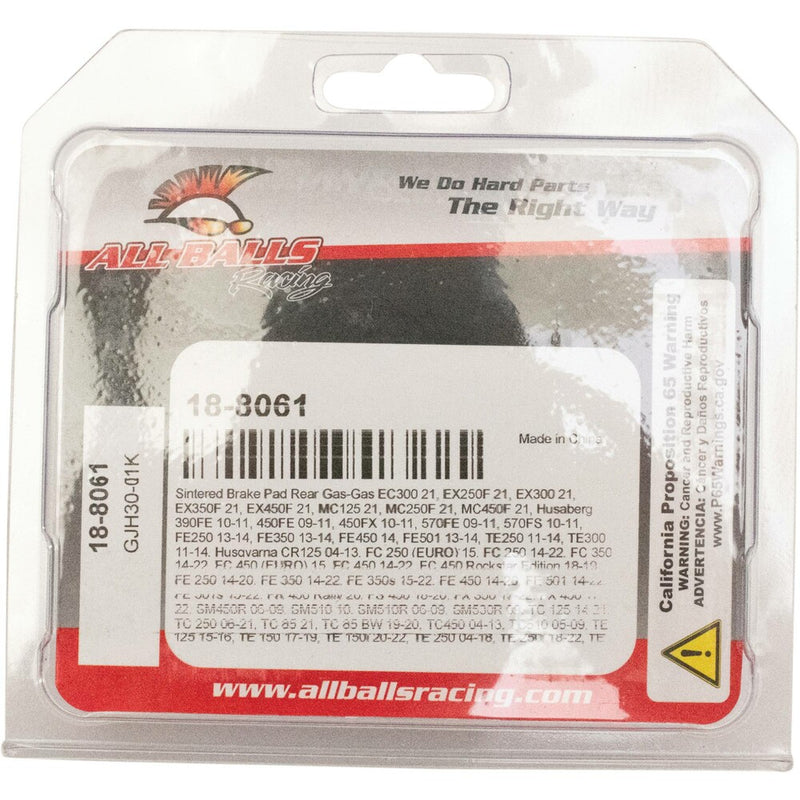 All Balls Brake PAD Kit Sintered - 18-8061 For Sherco Dirt Bikes 2014-2021 | Husaberg Dirt Bikes 2009-2014