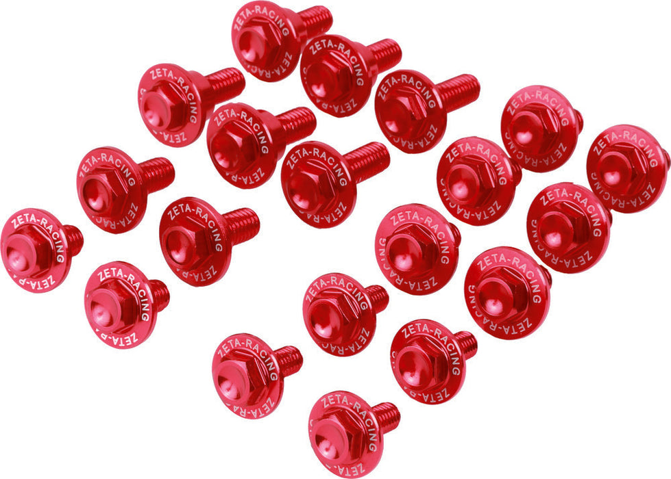 Zeta 634-8350R ZE88-5042 ALUMINUM BOLT KIT RED