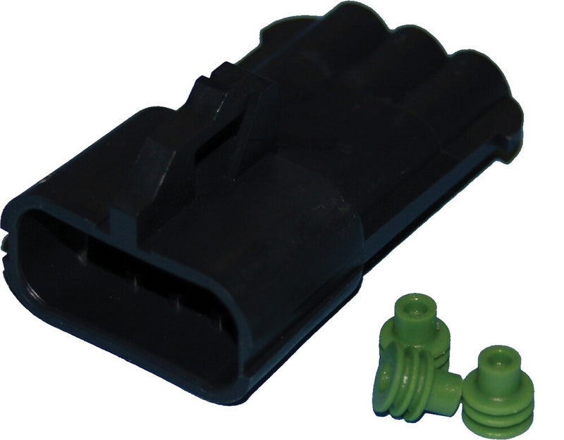 Namz Custom Cycle 850-08405 NDP-38064 DELPHI-PACKARD WEATHERPACK 3-WIRE MALE CONNECTOR