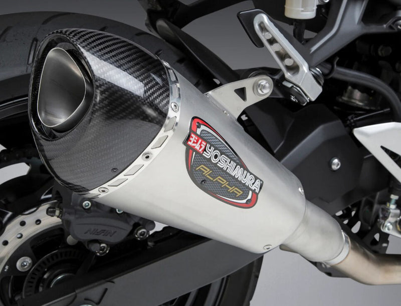 Yoshimura Exhaust Street Alpha-T Slip-ON SS-SS-CF Works - 14710BP520 Kawasaki Ninja 400 / 400 2018-2023