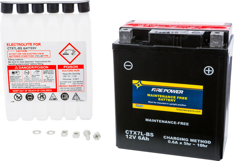 Fire Power Battery Maintenance Free - CTX7L-BS For Suzuki Motorcycles 1993-2013 | Honda Motorcycles 1988-2015 | Aprilia 125 2012