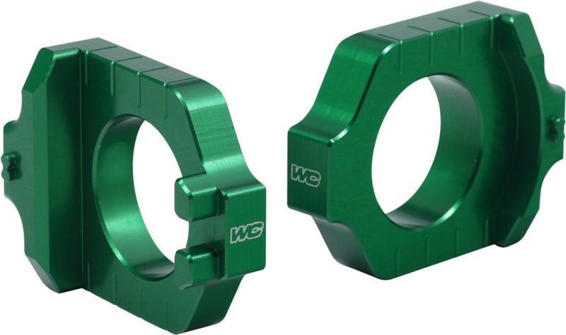 Works Axle Blocks Elite Kawasaki Suzuki Green - 17-248 Kawasaki Dirt Bikes 2003-2022