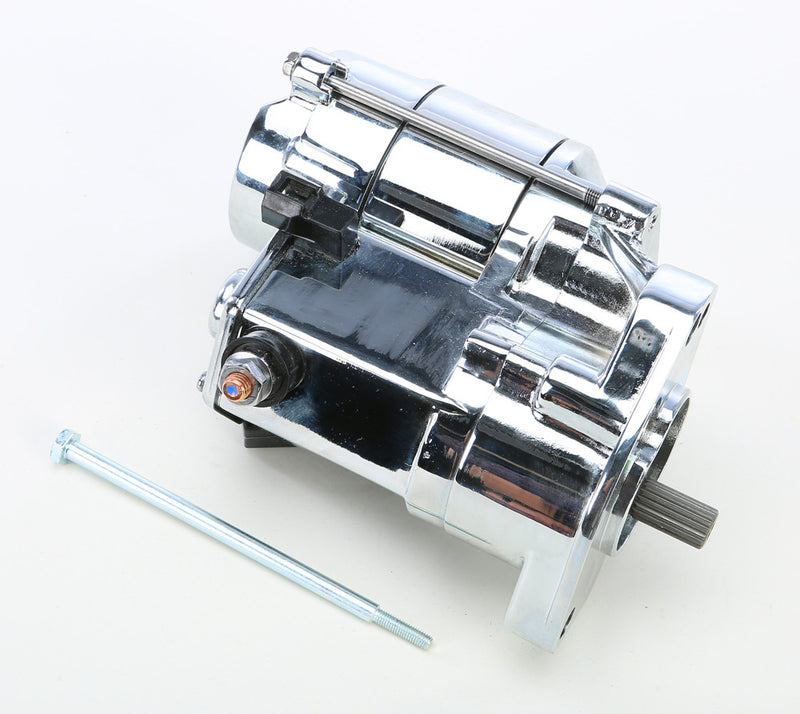 All Balls BIG Twin Starter 1.7KW Chrome Shaft - 80-1004 For Harley Motorcycles 1989-2006