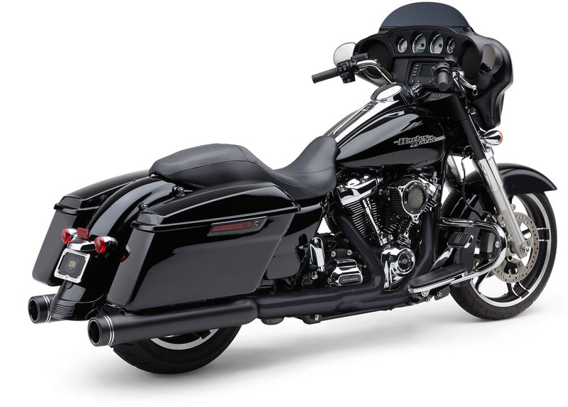 Cobra 4" Groove TIP Slip-ON Black FLH FLT - 6277RB For Harley Touring 2017-2026