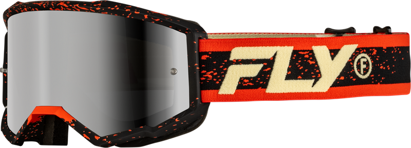 Fly Racing 37-51527 37-51527 ZONE GOGGLE BLACK/RED/CREAM W/ SILVER MIRROR/SMOKE LENS