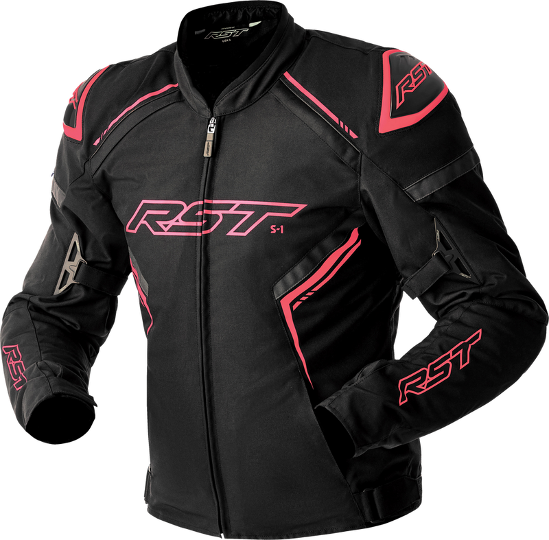 Rst Womens S1 D3O Textile Jacket Black FLO Pink SM - 103629PNK-10