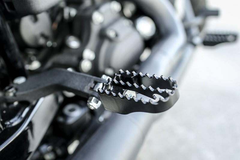 Burly Brand MX Style Mini Footpegs Black - B13-1010B For Harley Motorcycles 1997-2024 | Yamaha Watercraft 1998-2004