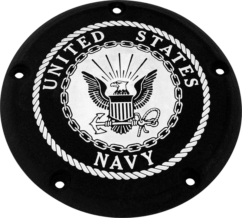 Custom Engraving 7 M8 FLT FLH Derby Cover Navy Black - NAV16-46BG For Harley Touring 2015-2022