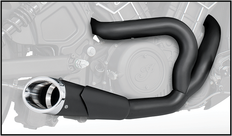 Freedom Combat 2-1 Shorty Black W Chrome TIP ` - IN00086 For Indian Scout 2015-2019