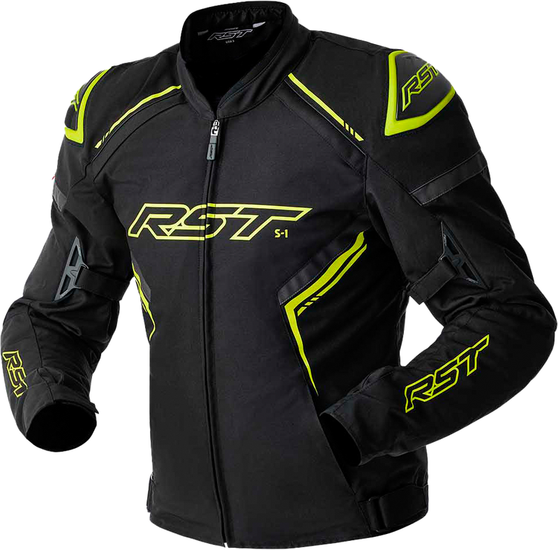 Rst 556-3614246 103614F.YEL-46 S1 D3O TEXTILE JACKET BLACK/GREY/FLO YEL XL