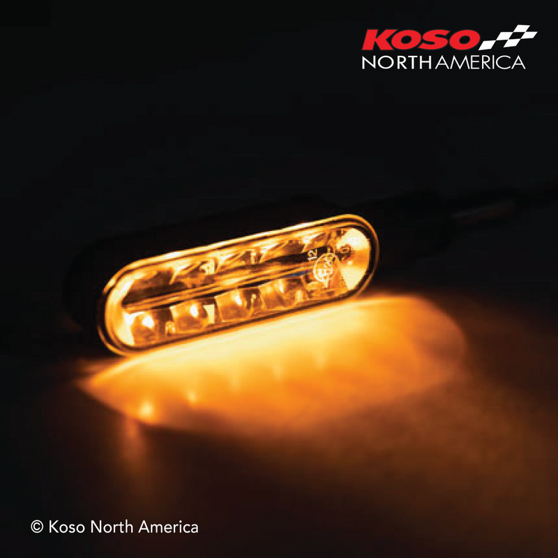 Koso North America 27-5968 HE049101 CYCLONE LED TURN SIGNALS SEQUENTIAL BLACK PAIR