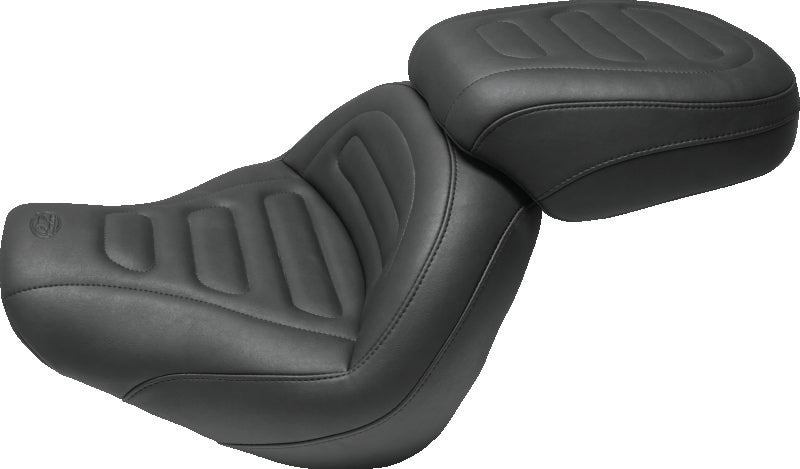 Mustang Motorcycle 75887 Mustang 18-21 Harley Fat Bob Standard Touring Solo Seat Trapezoid- Black - Photo - Primary