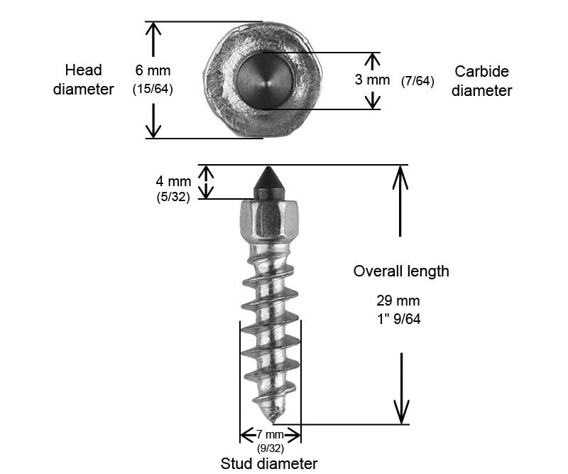 Igrip ST-251000R ST-251000R 25MM STANDARD SCREW STUDS QTY 1000