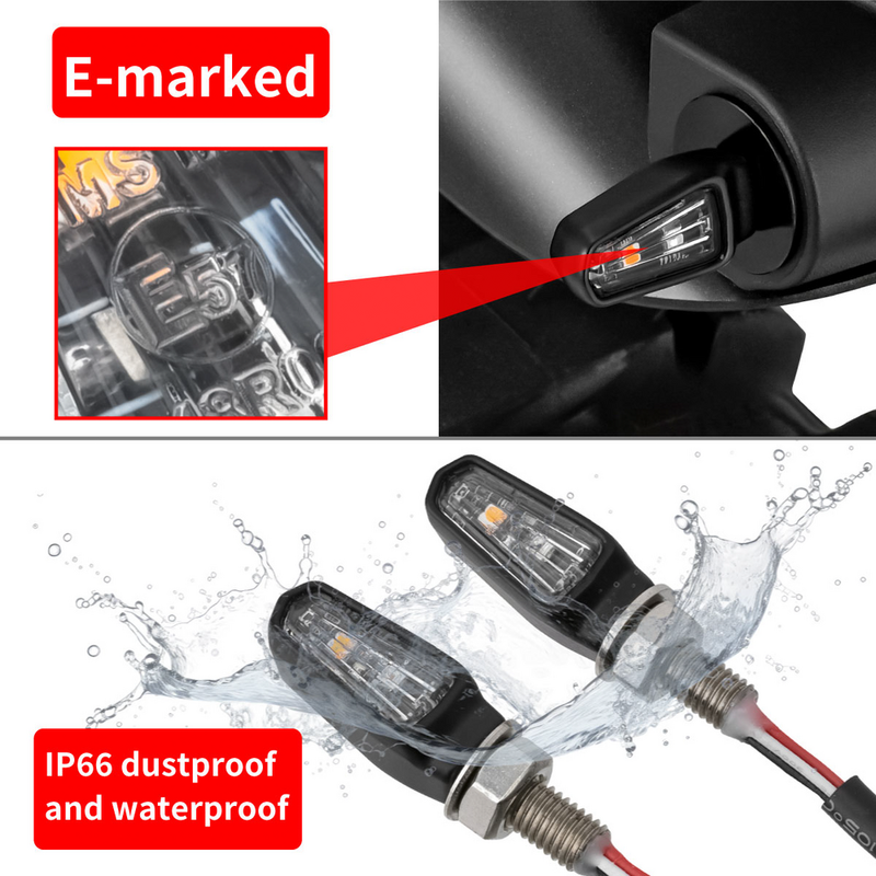 Zeta 634-0109 ZR46-0109 701 LED TURN SIGNALS W/TAILLIGHT BLK W/CLR LENS PR
