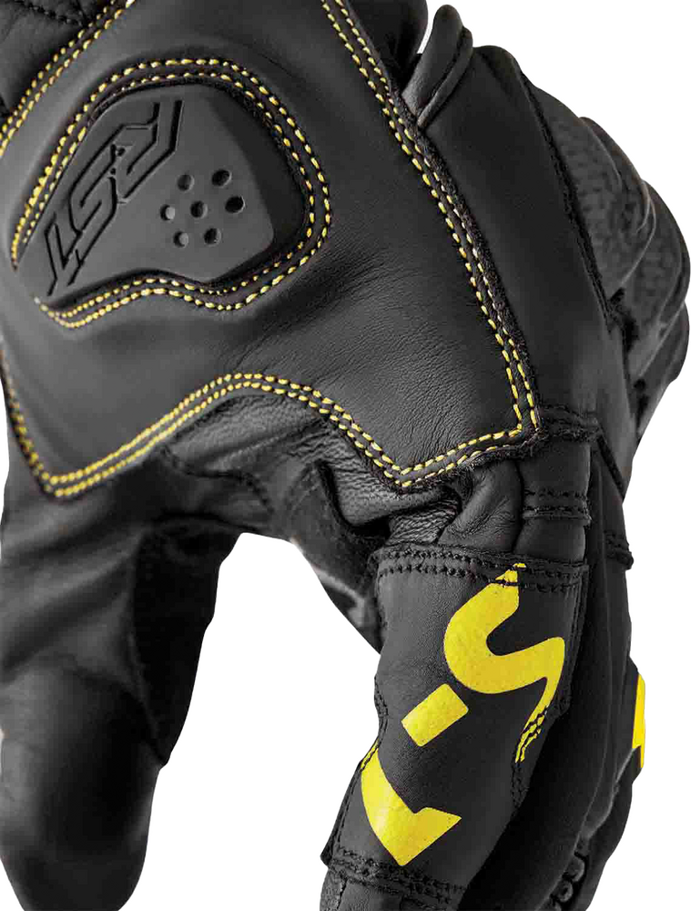 Rst 556-3650312 103650F.YEL-12 S1 GLOVE BLK/FLO-YEL LEATHER 2XL