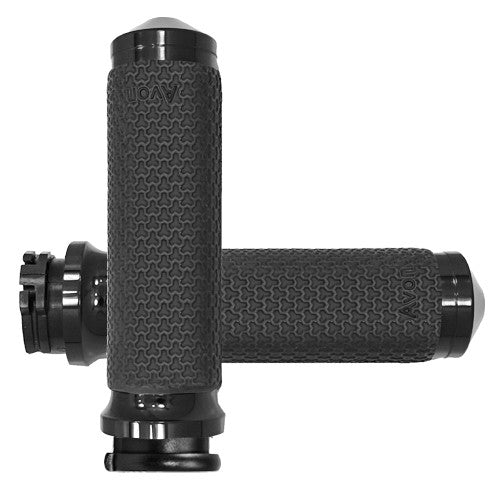 Avon Cable Throttle Memory Foam Grip Black - MF-63-ANO For Harley Motorcycles 1984-2018