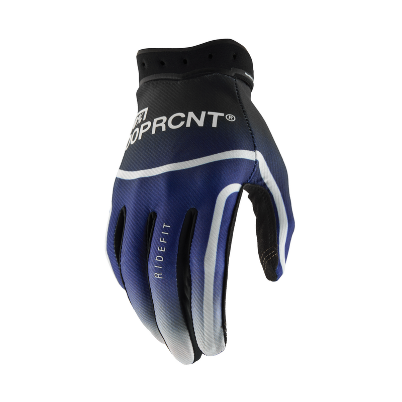 100% 610-6345M 10046-00017 RIDEFIT GLOVES BLUE MD