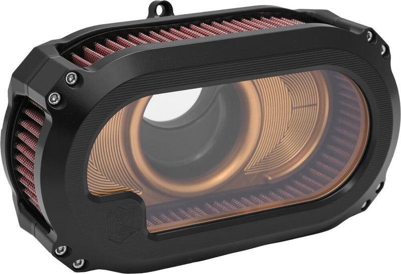 Kens Factory NL Air Cleaner W Glass Blkw Gold CVO `23 RG Flhx `24 - NXT-05BG For Harley Touring 2023-2026
