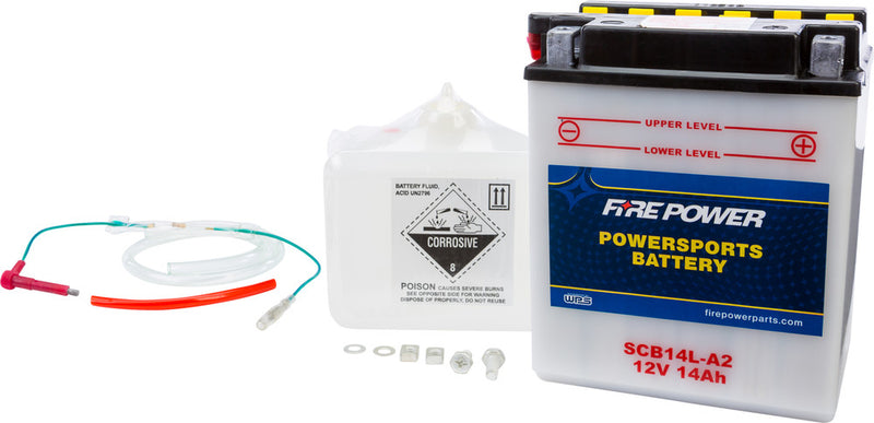 Fire Power Battery W Acid Sens 12V Heavy Duty - SCB14L-A2 Honda VF750S Sabre / VF700S Sabre 1982-1985