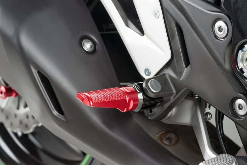 Puig Hi-Tech Parts Footpegs Racing RED - 6301R For Ducati Motorcycles 2008-2020 | Honda Motorcycles 2000-2021 | Triumph Motorcycles 2008-2021