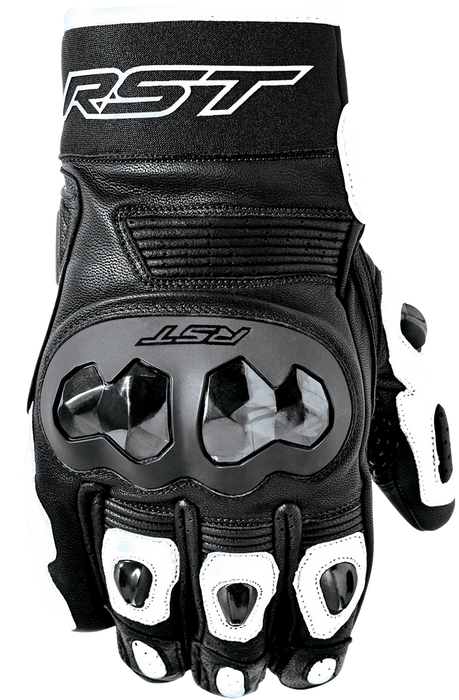 Rst 556-3668109 103668WHI-09 FREESTYLE 3 D3O GLOVE BLACK/WHITE LEATHER MD