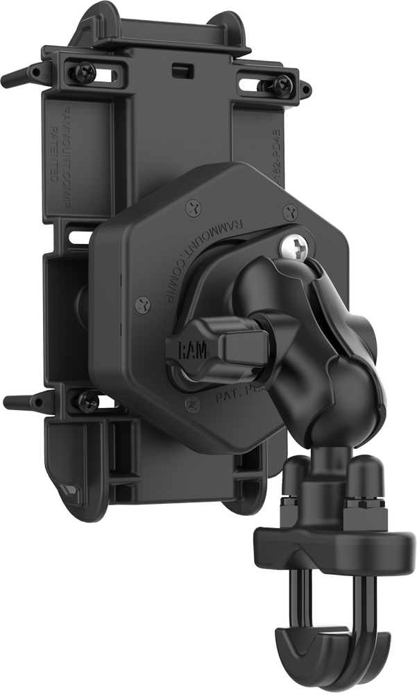 Ram Mounts 71-7073 RAM-B-149Z-A-PD4-462 QUICK-GRIP XL PHONE MOUNT VIBE-SAFE & U-BOLT BASE SHORT