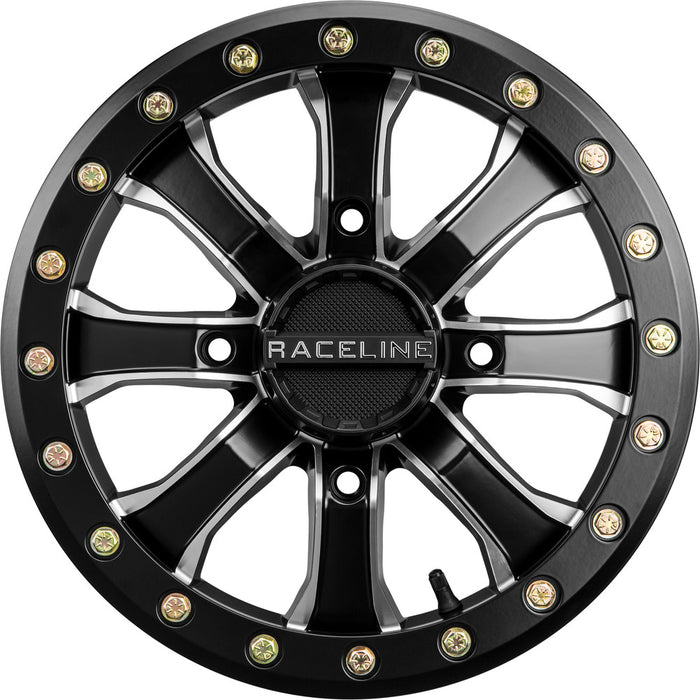 Raceline Wheels 570-1599 A71MB-56056-51 MAMBA BDLK WHEEL 15X6 4/156 5+1 (+40MM) BLK/MACHINED