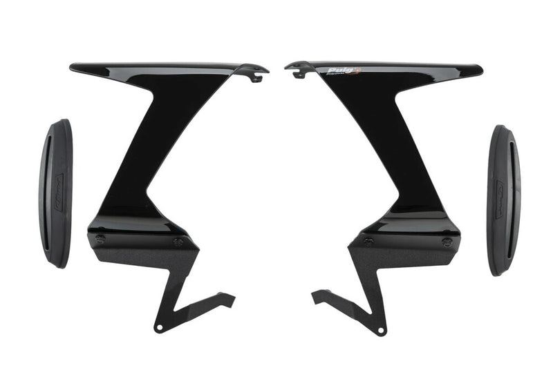 Puig Hi-Tech Parts Race Side Spoilers Black - 21858N Kawasaki Ninja 2024-2025