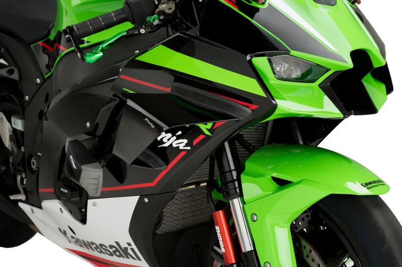 Puig Hi-Tech Parts Race Side Spoilers Black - 20543N Kawasaki Ninja 2021-2025